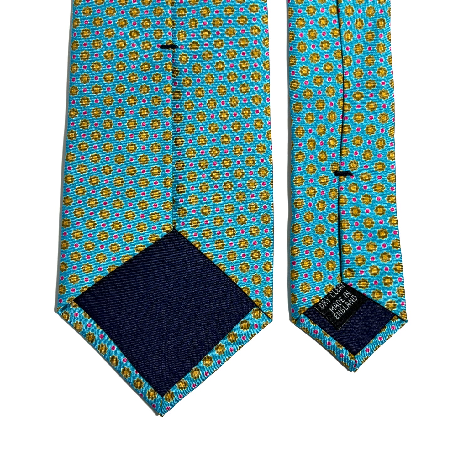 Light Aqua Blue Floral Silk Tie