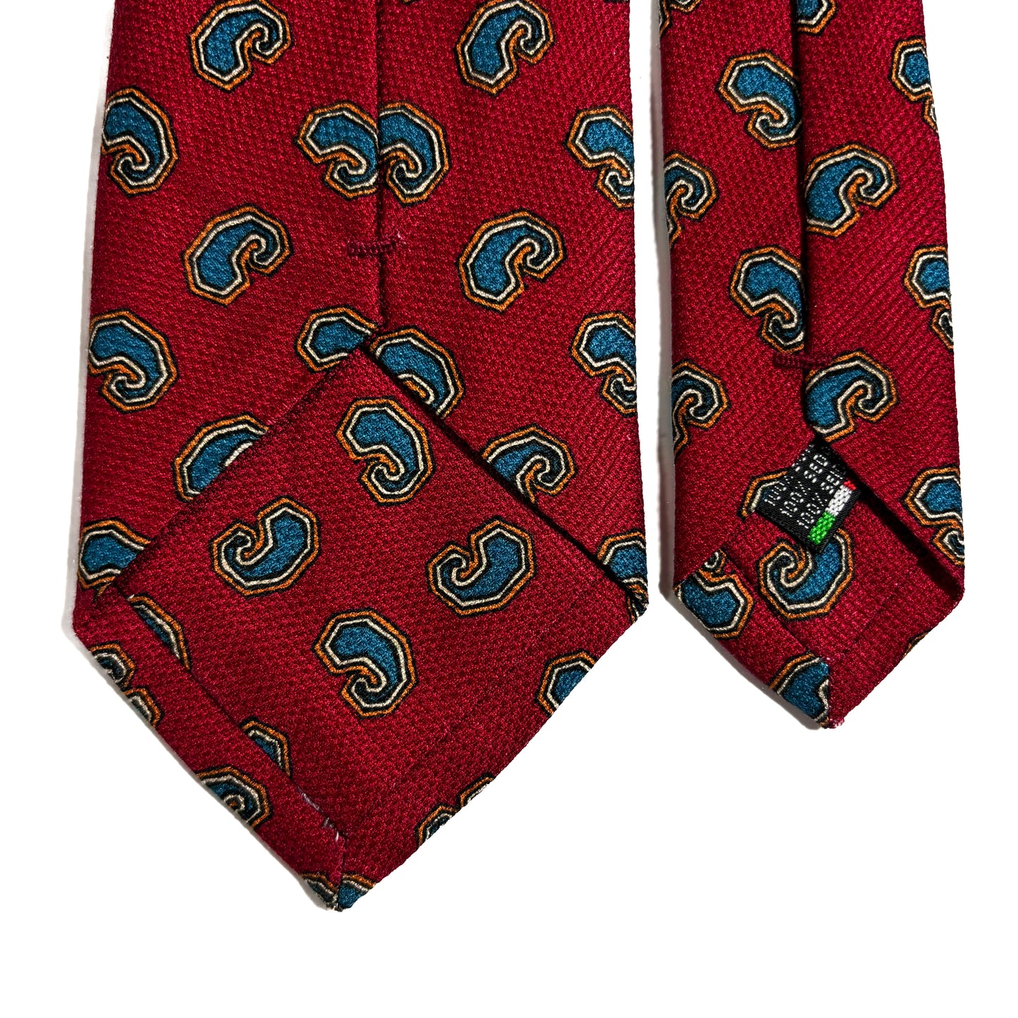 Red Paisley Printed Silk Micro-Grenadine Tie