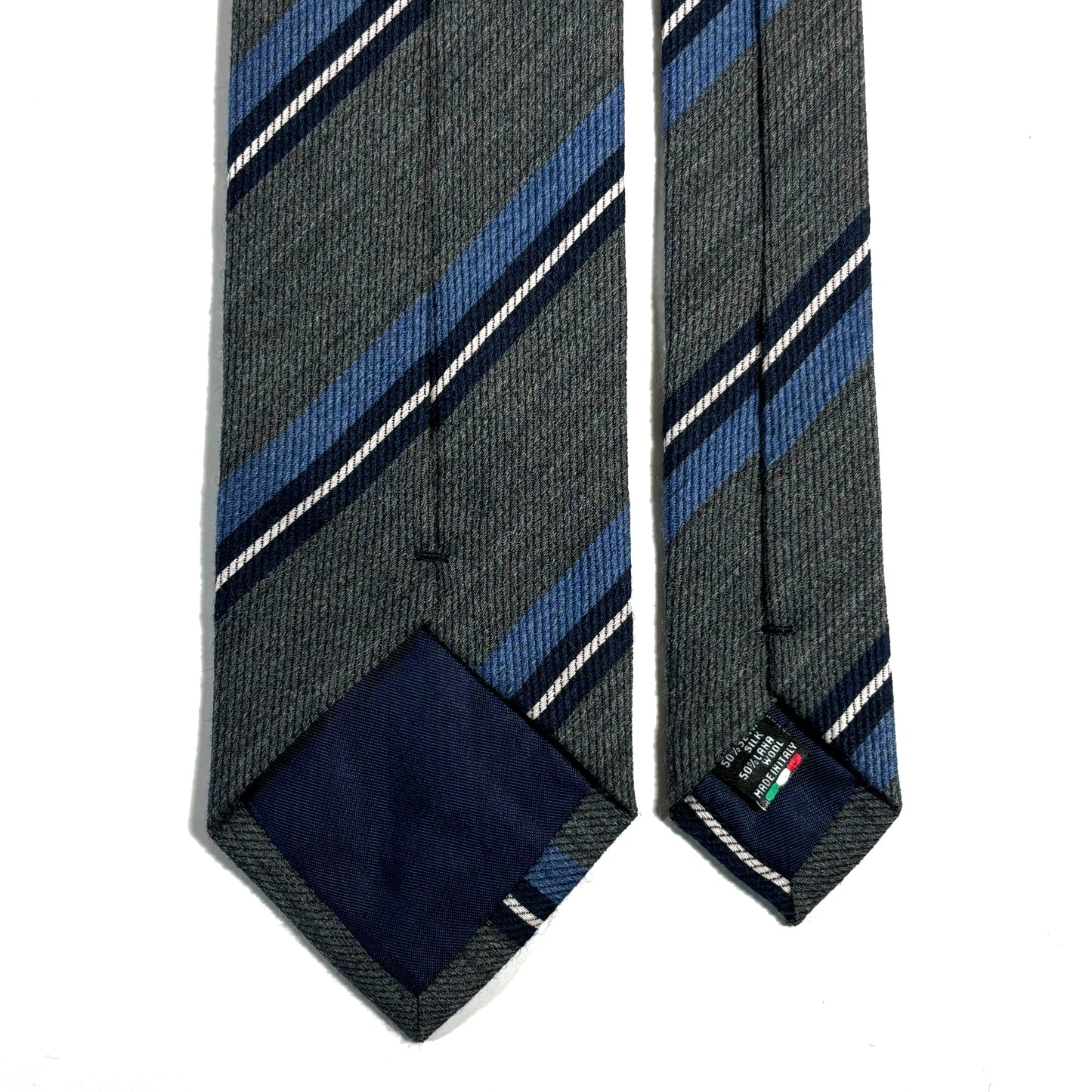 Gray Striped Wool/Silk Tie