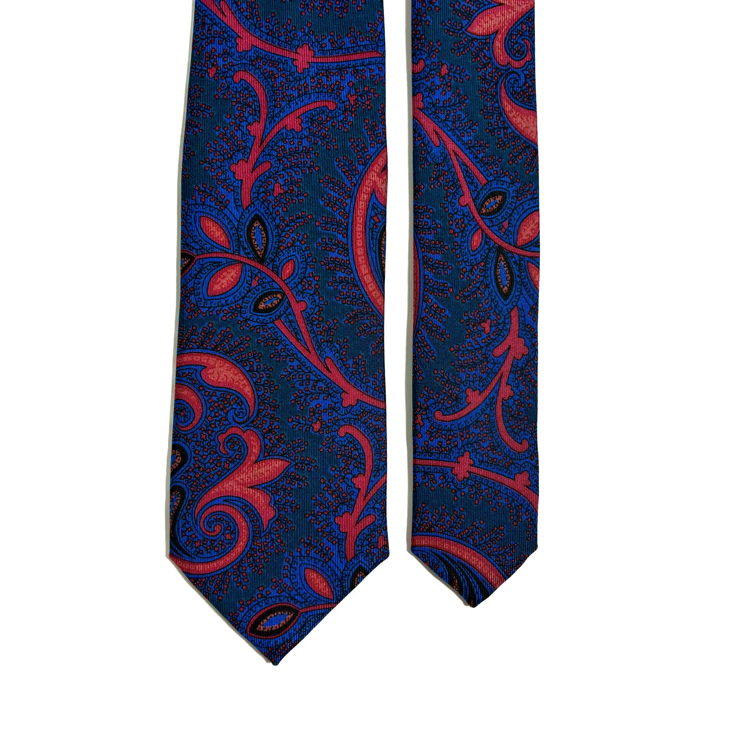 Slim Screen-Printed Green & Orange Paisley Silk Tie