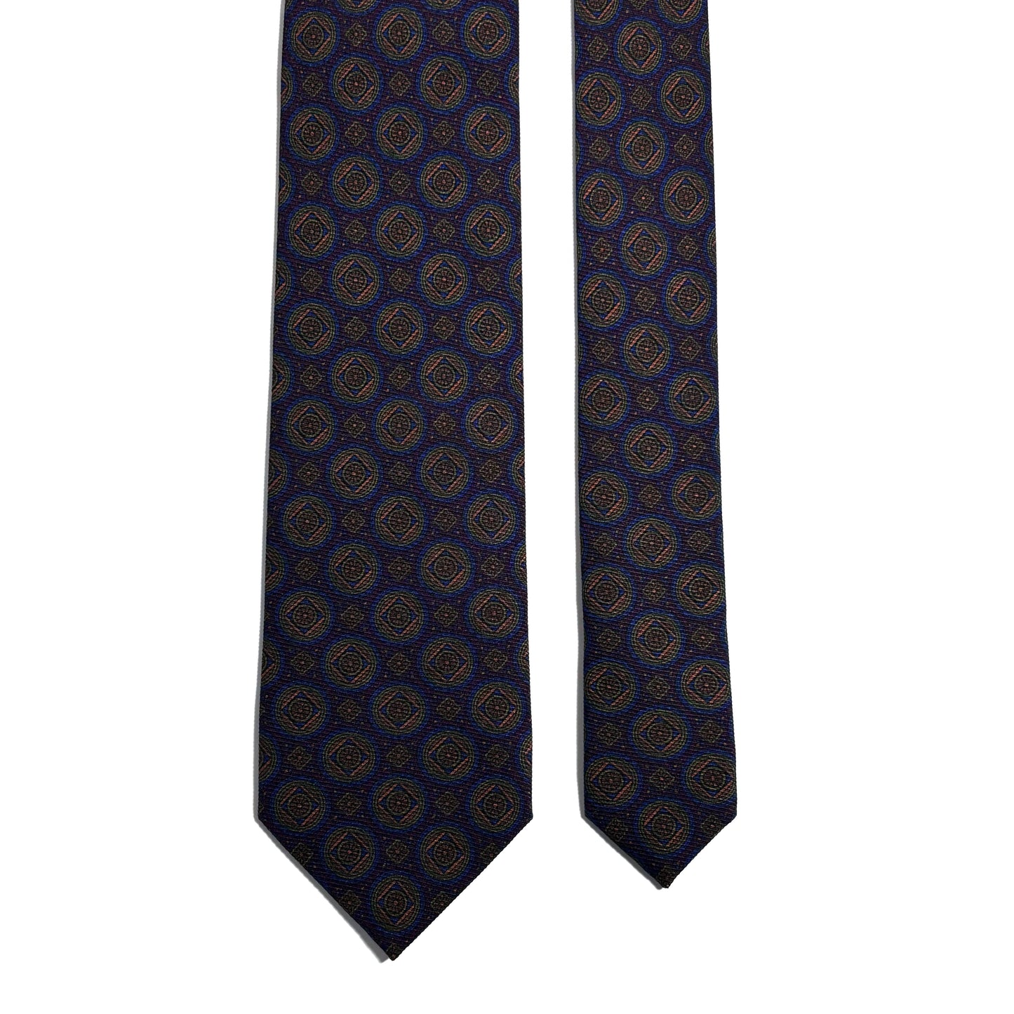 Purple Medallion Italian Madder Silk Tie