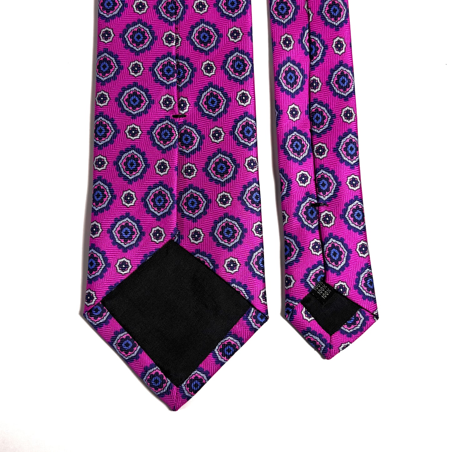 Fuchsia Pink Geometric Silk Tie (Handmade in Italy)