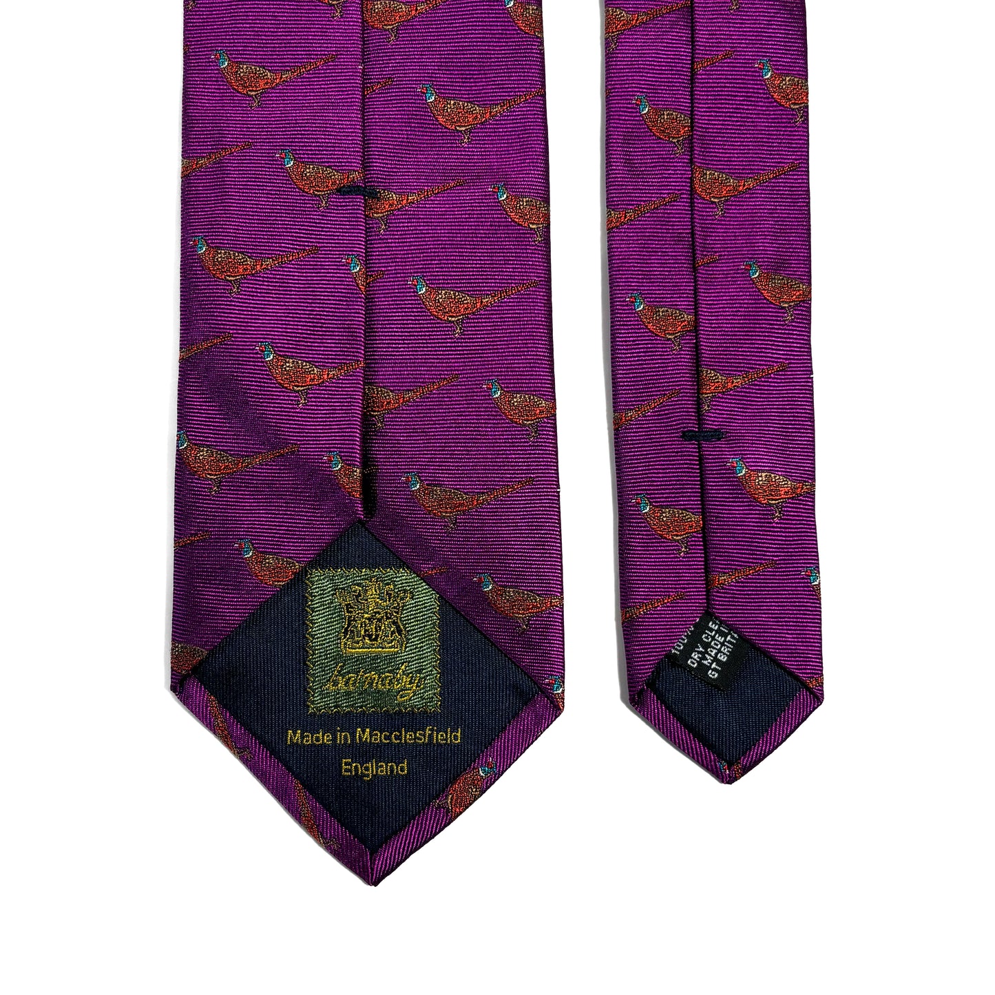 Purple Pheasant Motif Silk Jacquard Tie