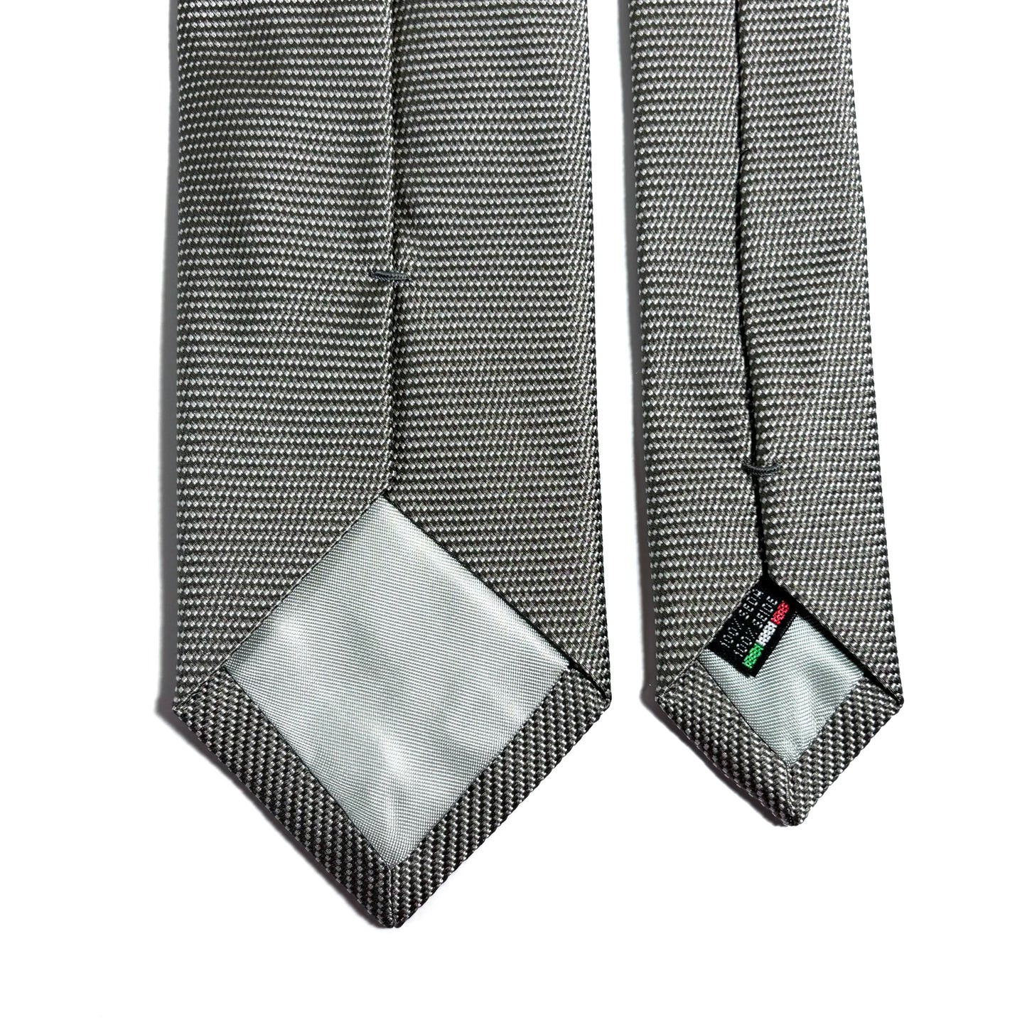 Gray Micro-Check Silk Jacquard Tie