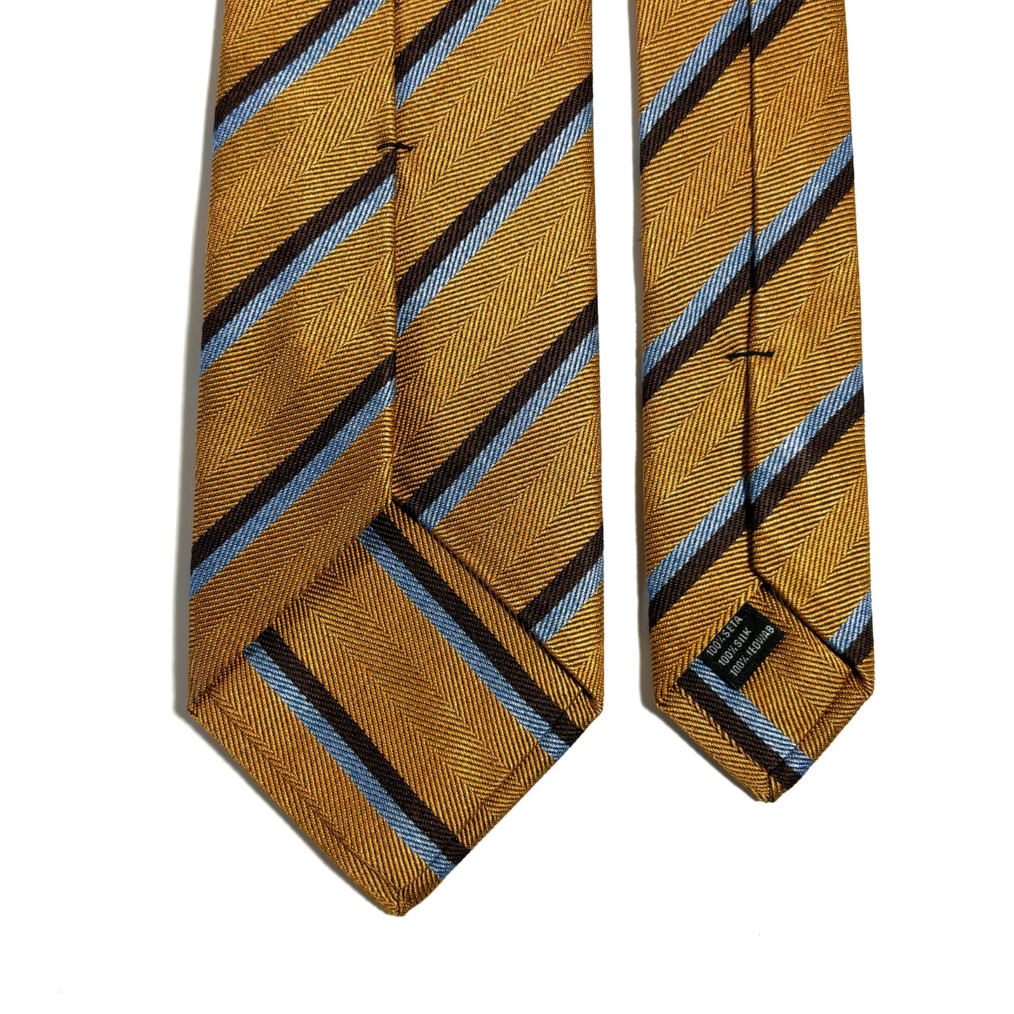 Gold Striped Silk Jacquard Tie