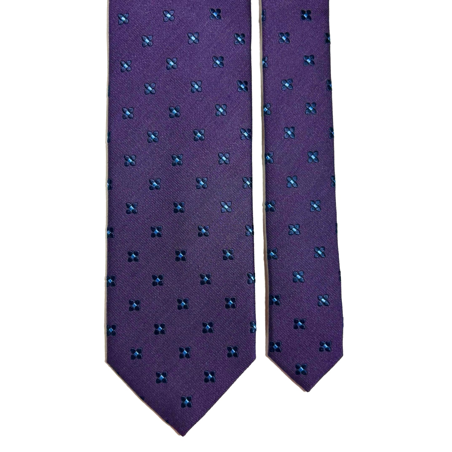 Purple Geometric Jacquard Wool/Silk Tie
