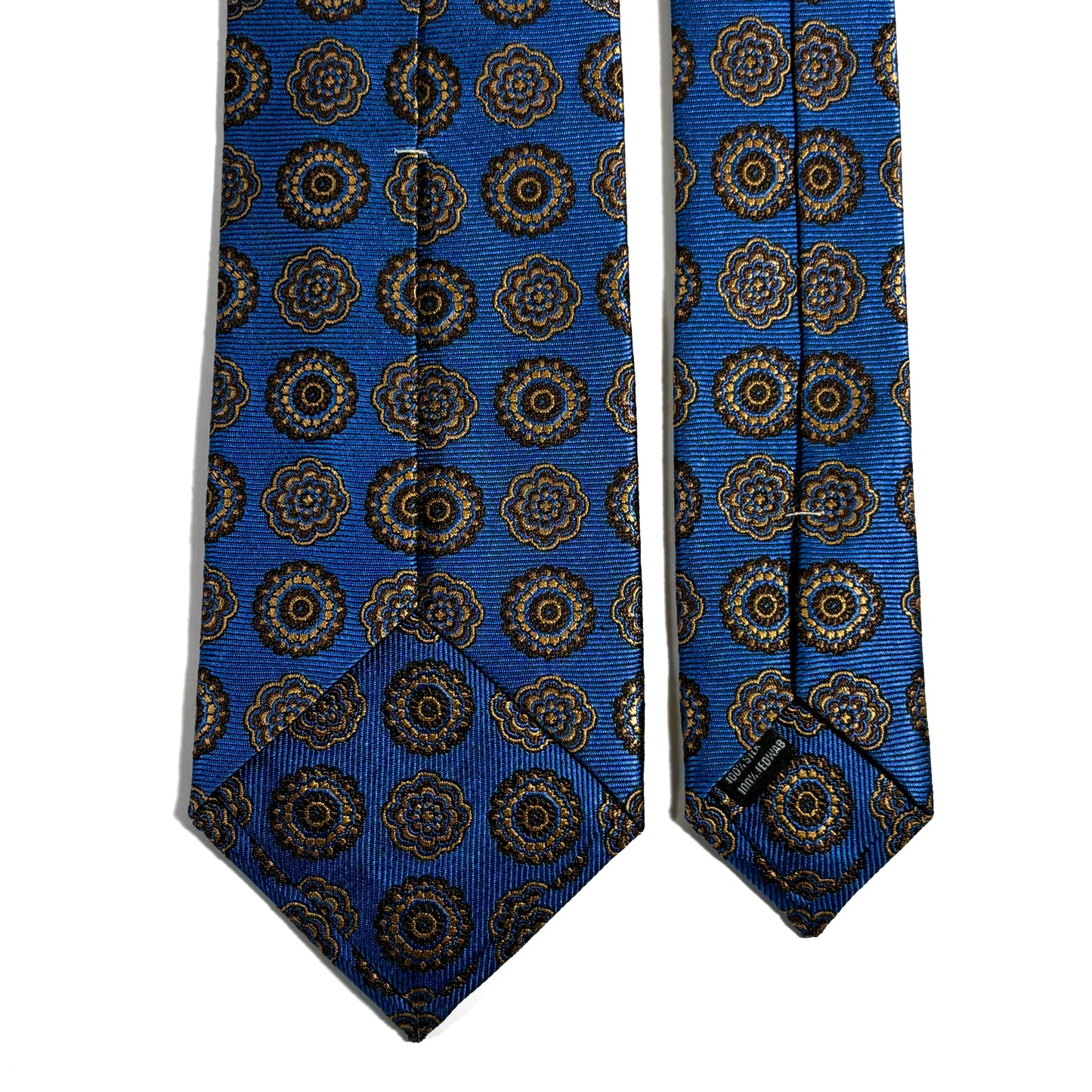 Light Blue & Gold Geometric Silk Jacquard Tie