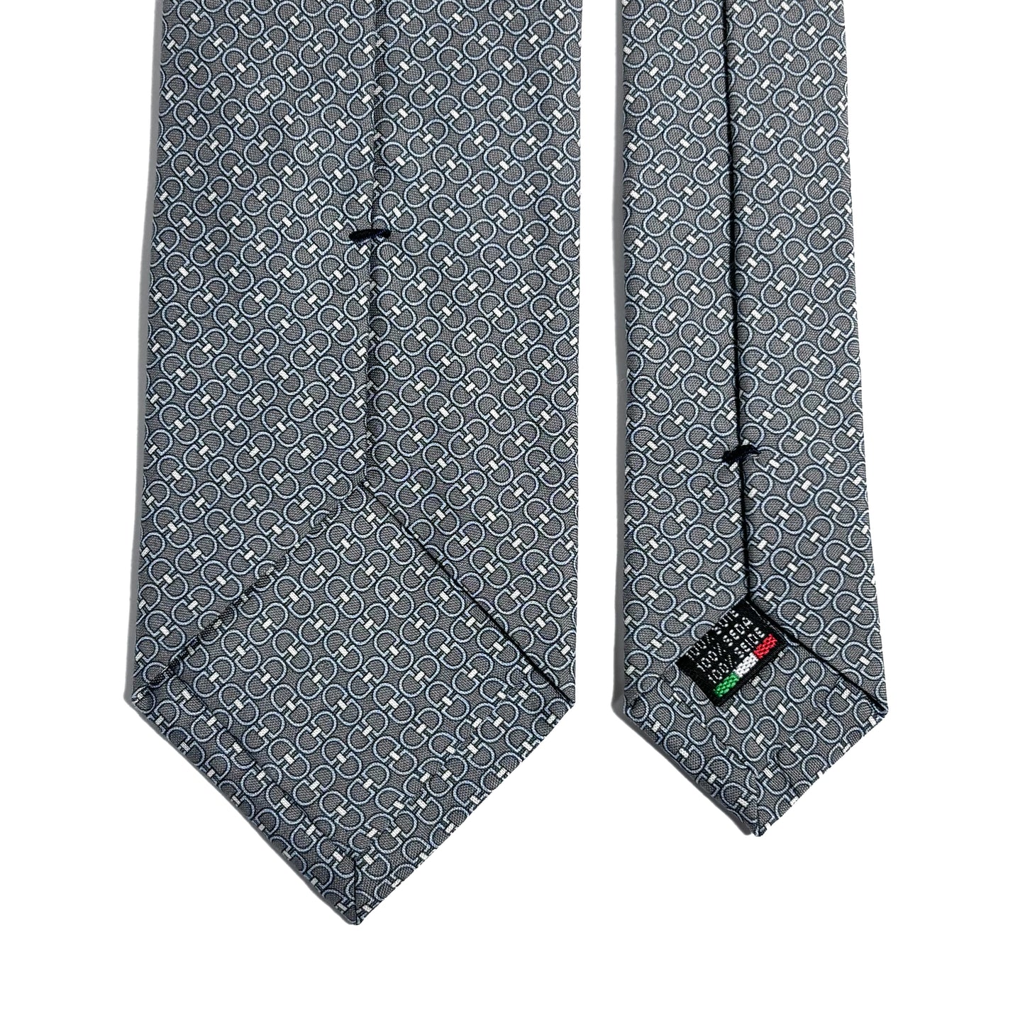 Gray Italian Panama Weave Silk Tie