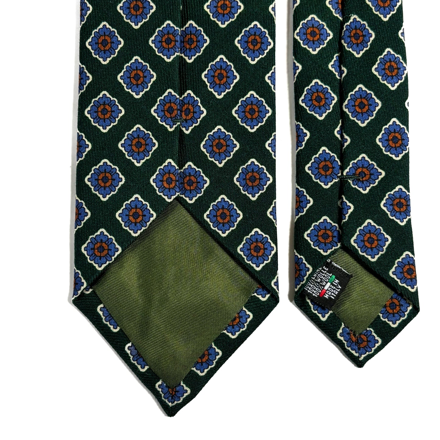 Forest Green Geometric Wool Challis Tie