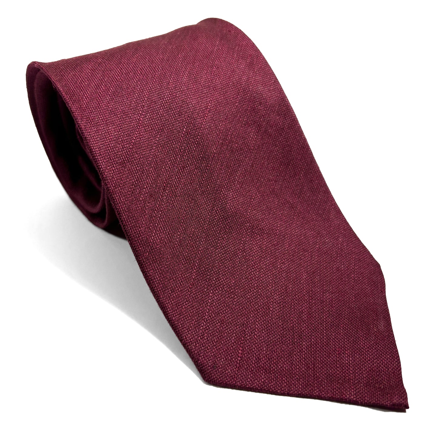 Burgundy Untipped Linen/Silk Tie