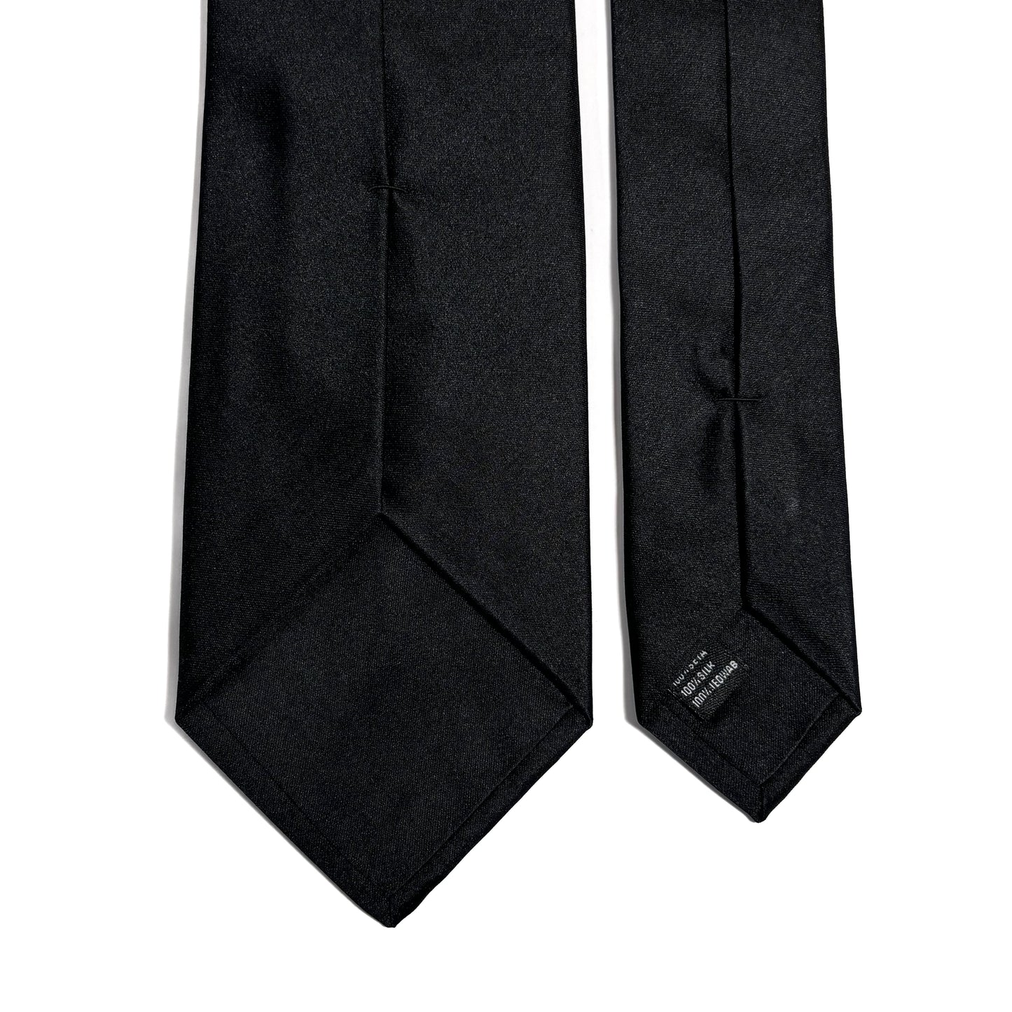 Solid Black Silk Satin Tie