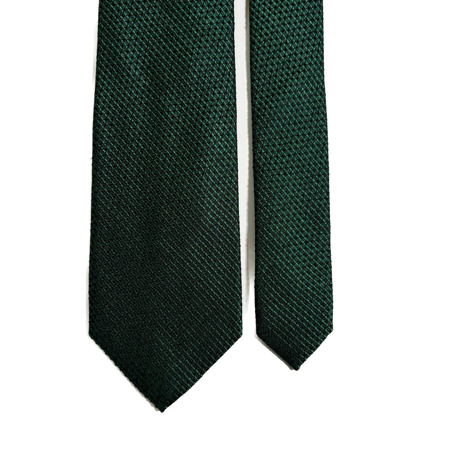 Emerald Green Streaked Silk Grenadine Tie (English Weave)