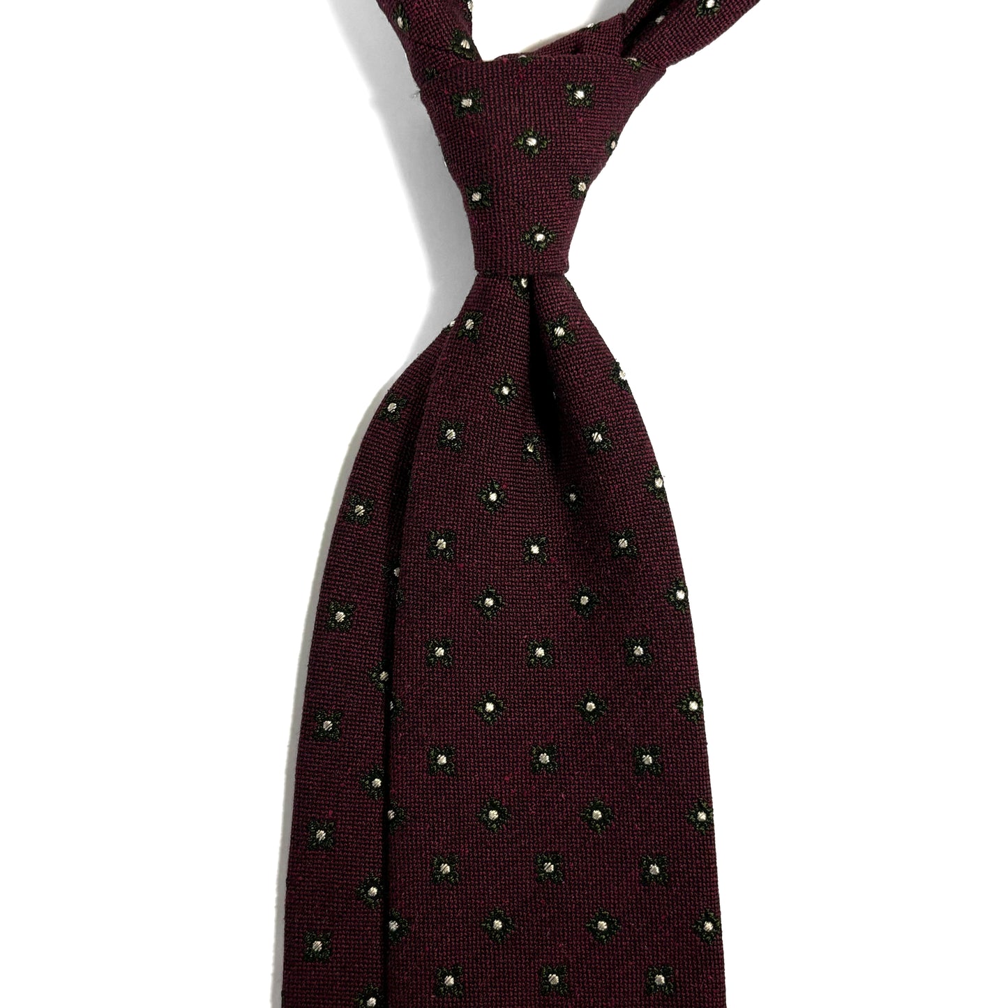 Burgundy Floral Wool/Silk Jacquard Tie