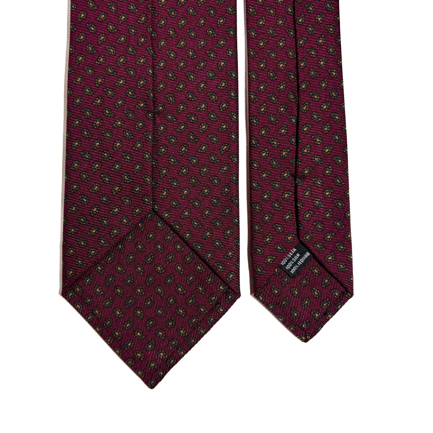 Burgundy Small Paisley Italian Madder Silk Tie