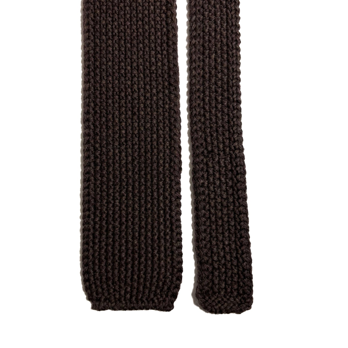 Large Knot Dark Brown Wool Knitted Tie