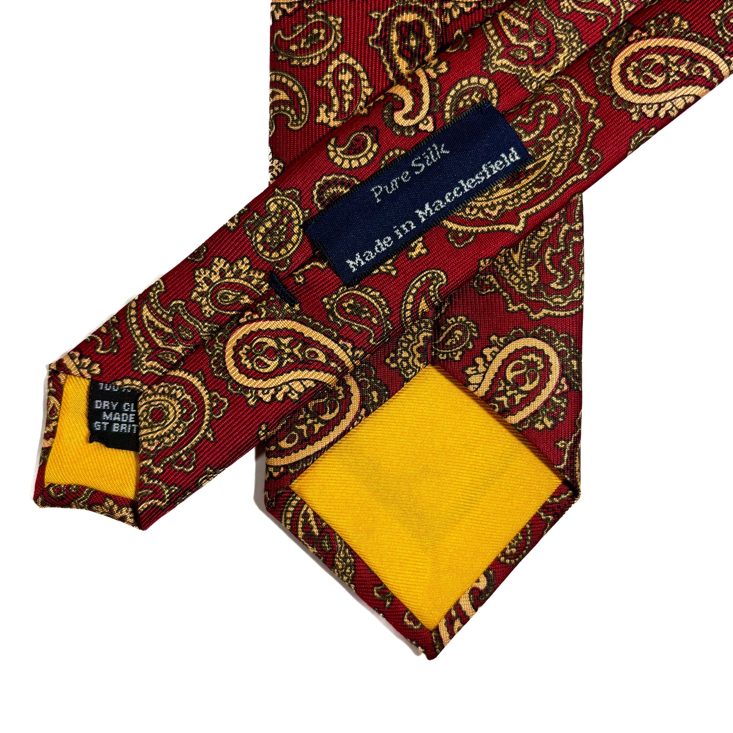 Slim Screen-Printed Red & Cream Paisley Silk Tie