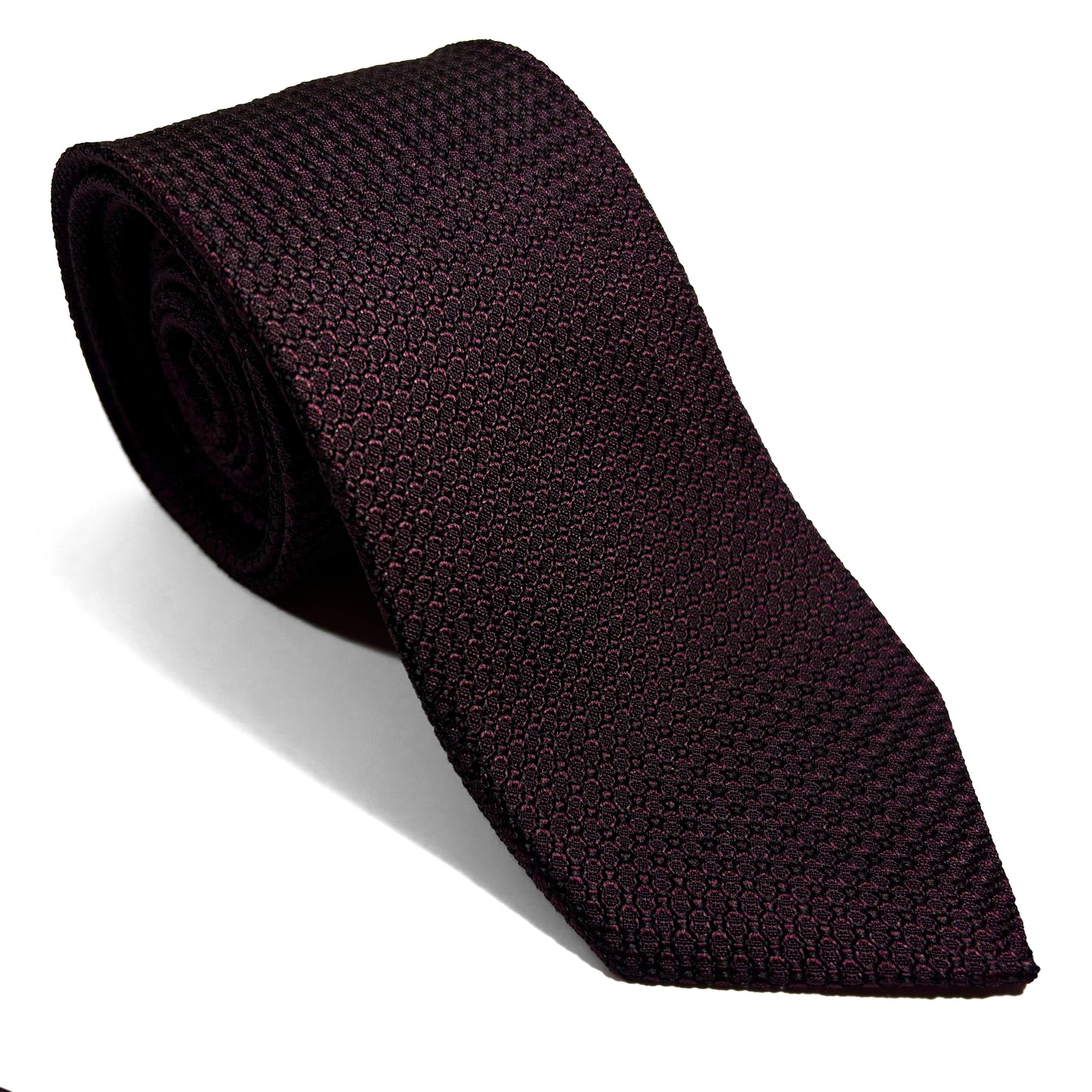 Deep Burgundy Silk Grenadine Tie (Garza Grossa)