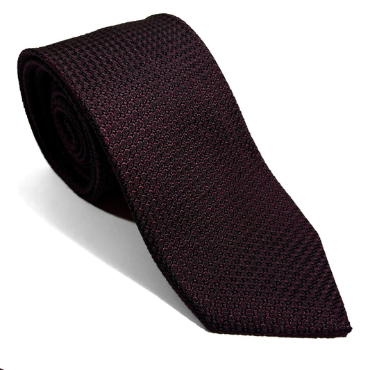 Deep Burgundy Silk Grenadine Tie (Garza Grossa)