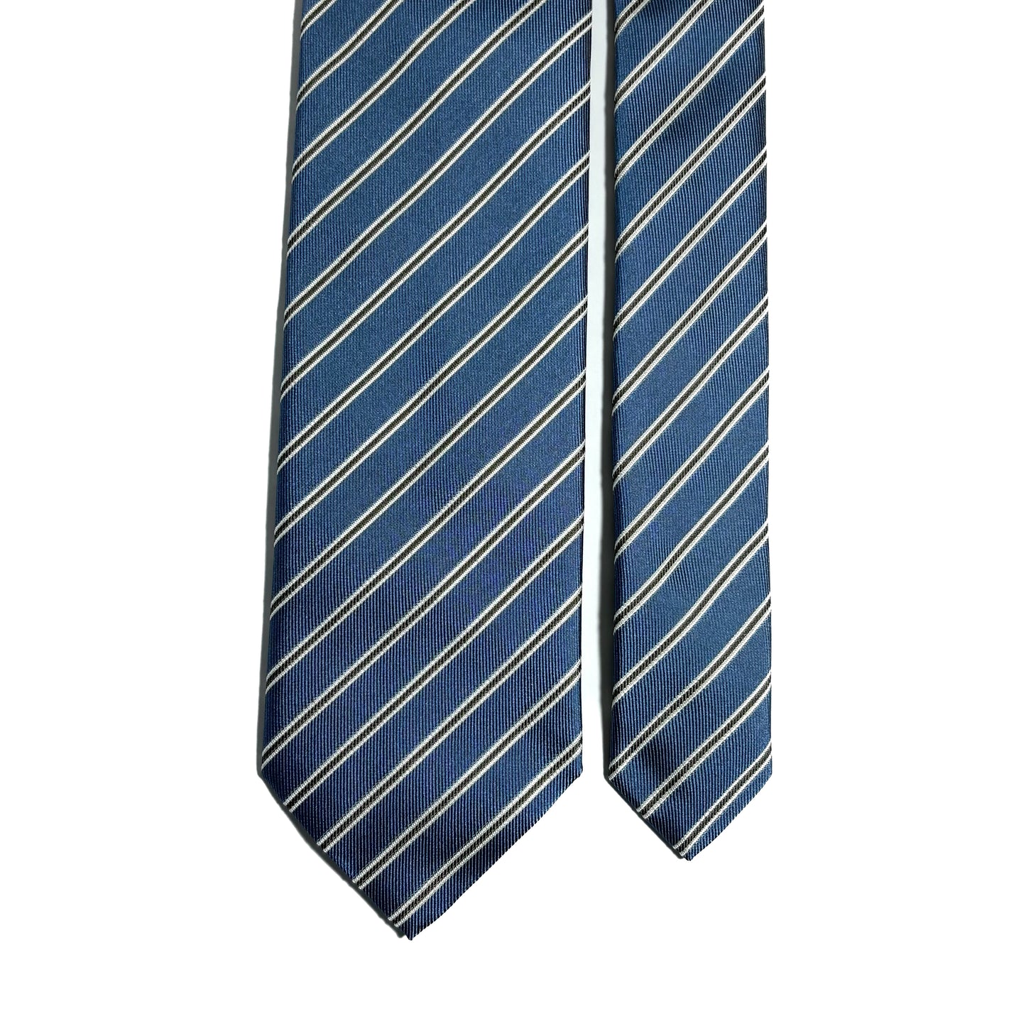 Light Blue Striped Silk Repp Tie