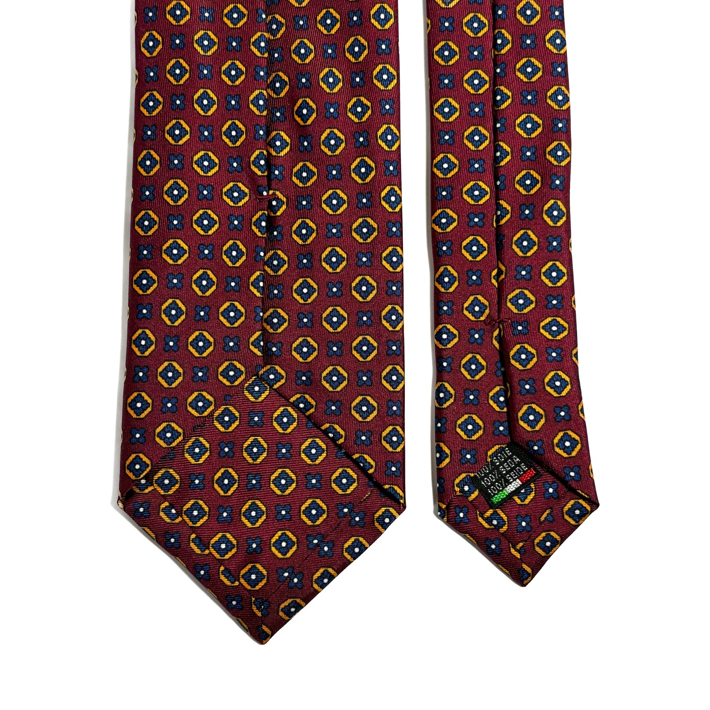 Burgundy Geometric Printed Silk Tie