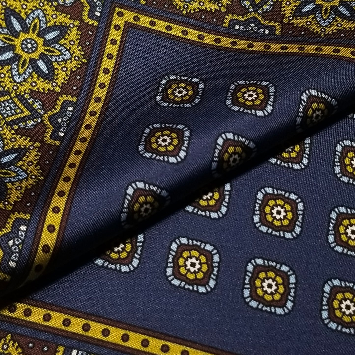 17" Purple Geometric Silk Twill Pocket Square