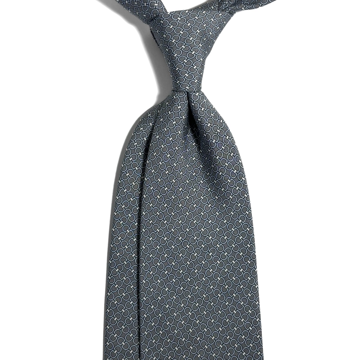 Gray Italian Panama Weave Silk Tie