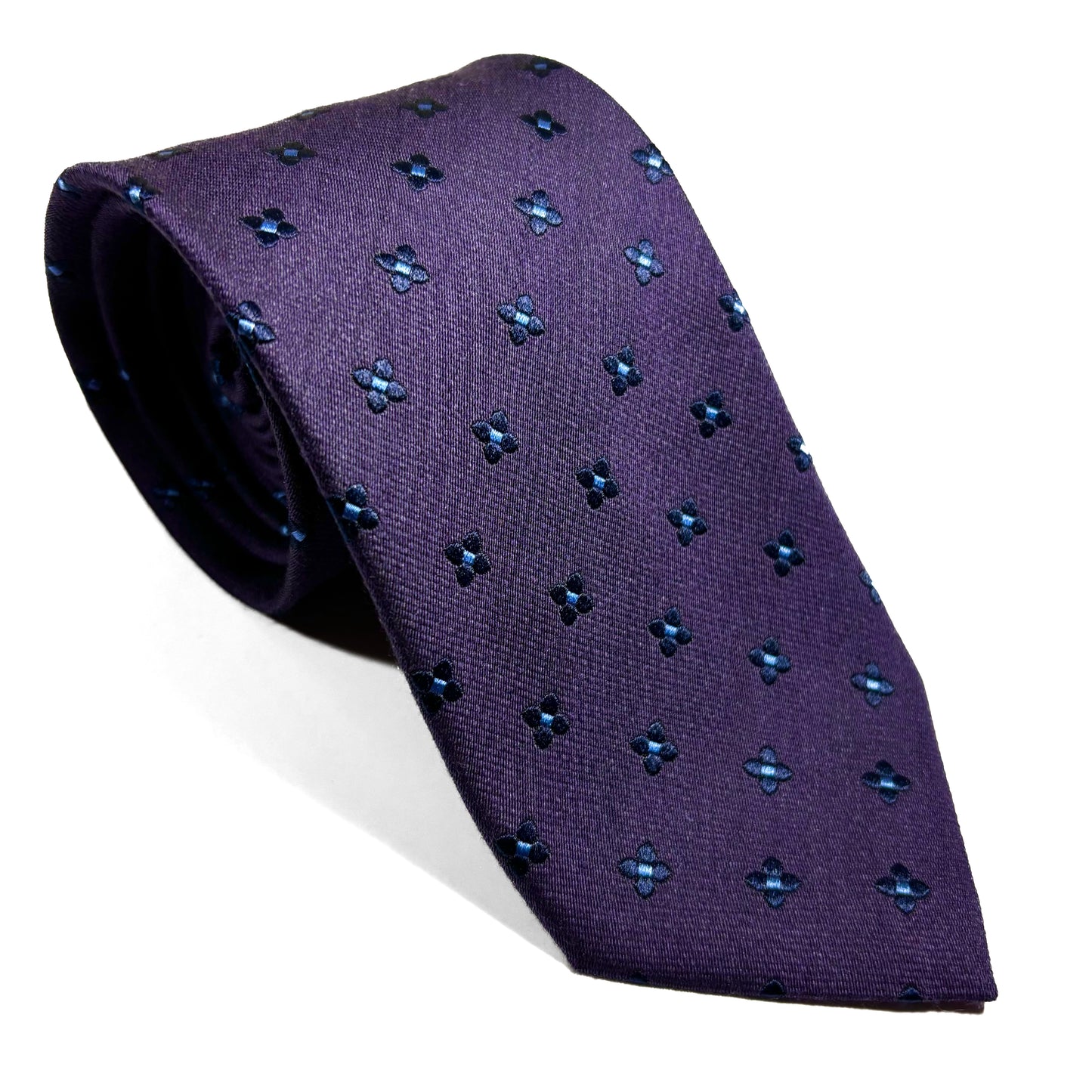 Purple Geometric Jacquard Wool/Silk Tie