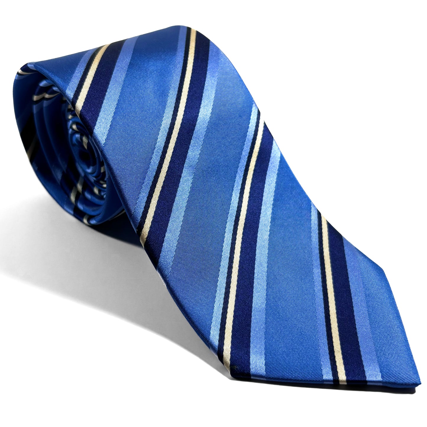 Royal Blue Striped Silk Jacquard Tie