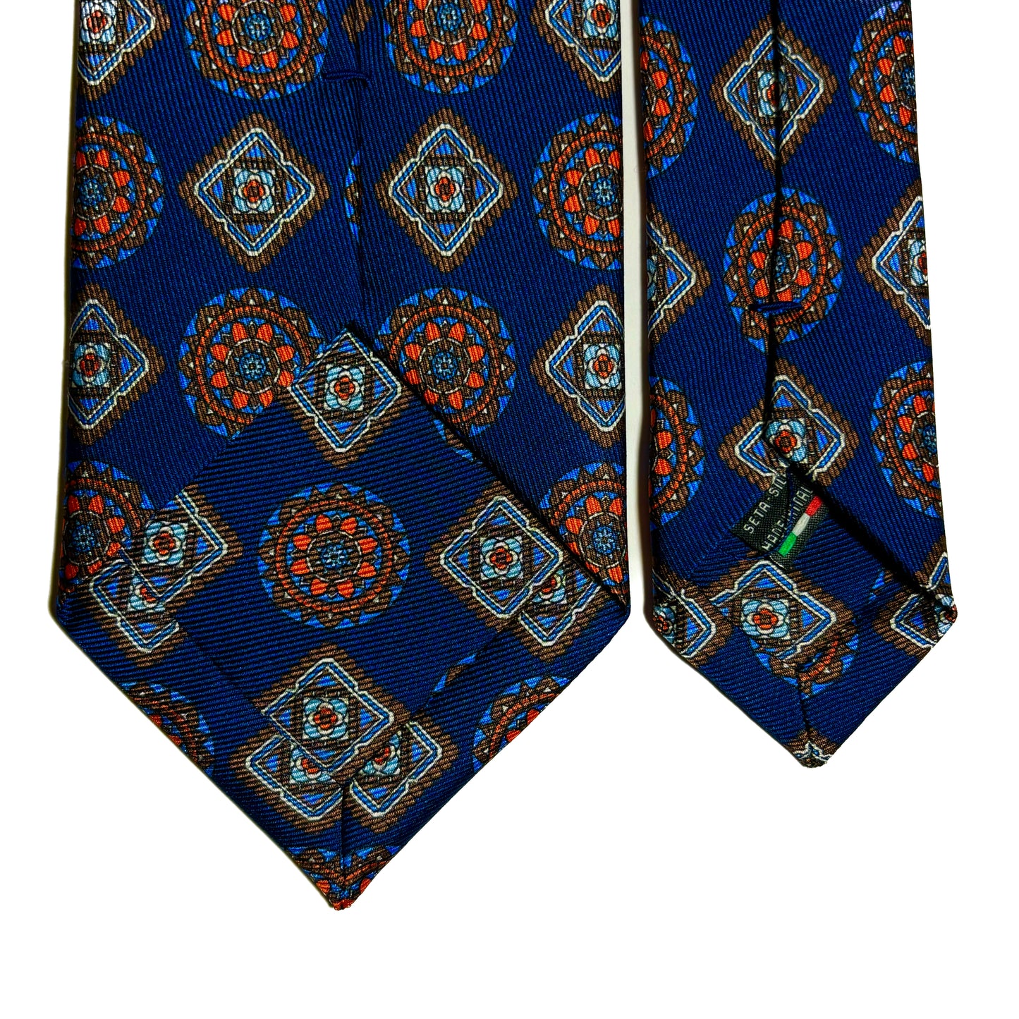 50oz Luxury Twill Royal Blue Geometric Silk Tie