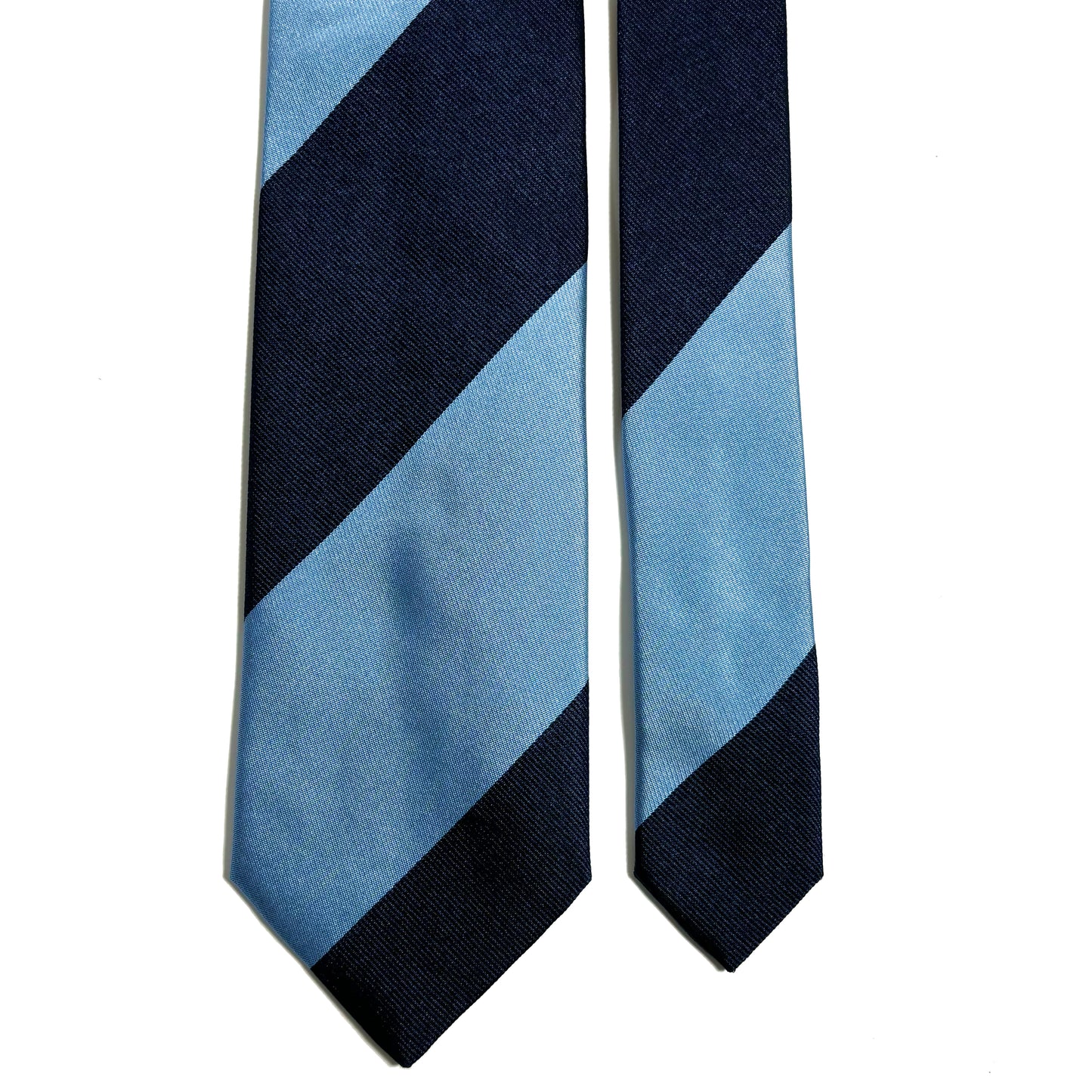 Navy & Light Blue Block Striped Silk Repp Tie