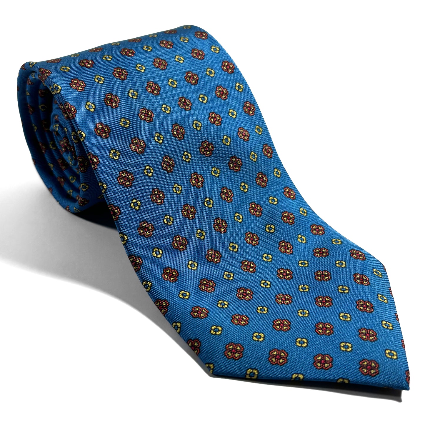 Aqua Blue Floral Silk Tie