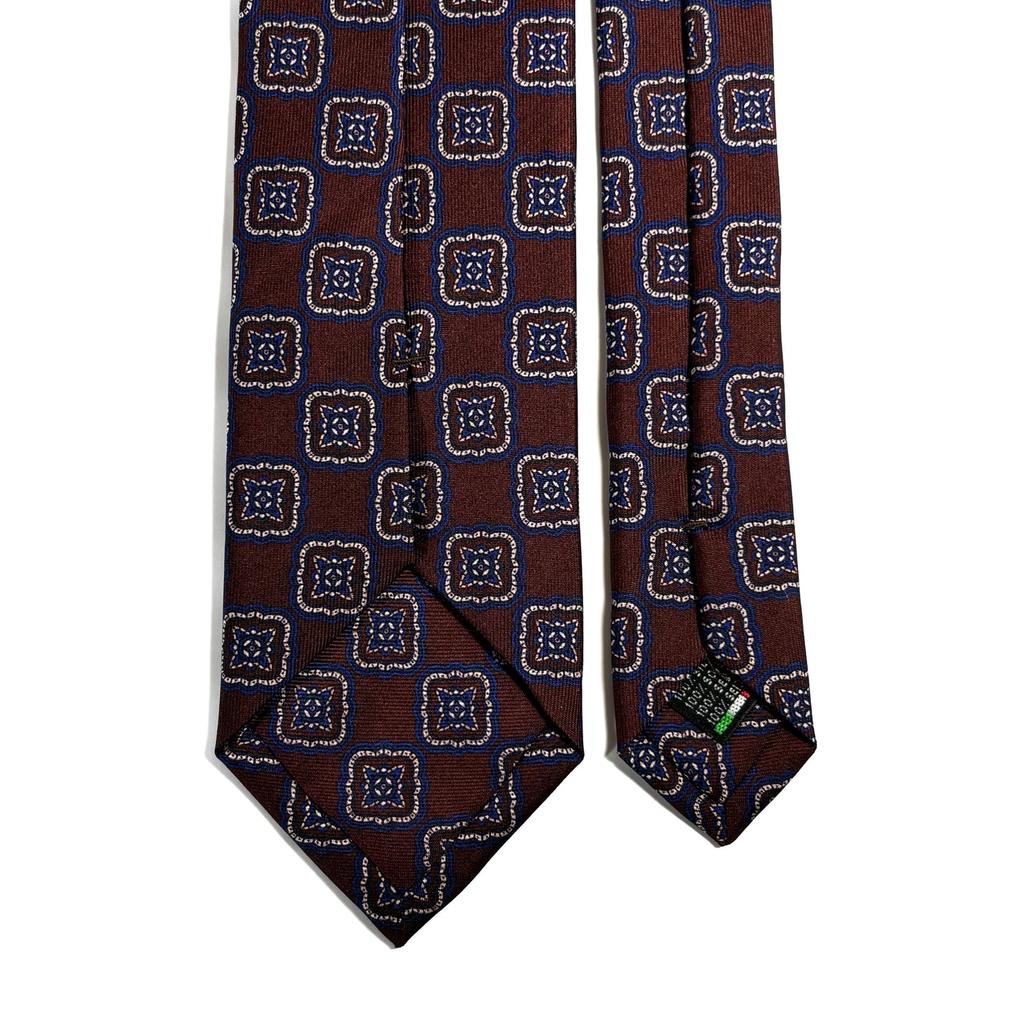 Brown Medallion Printed 36oz Silk Twill Tie