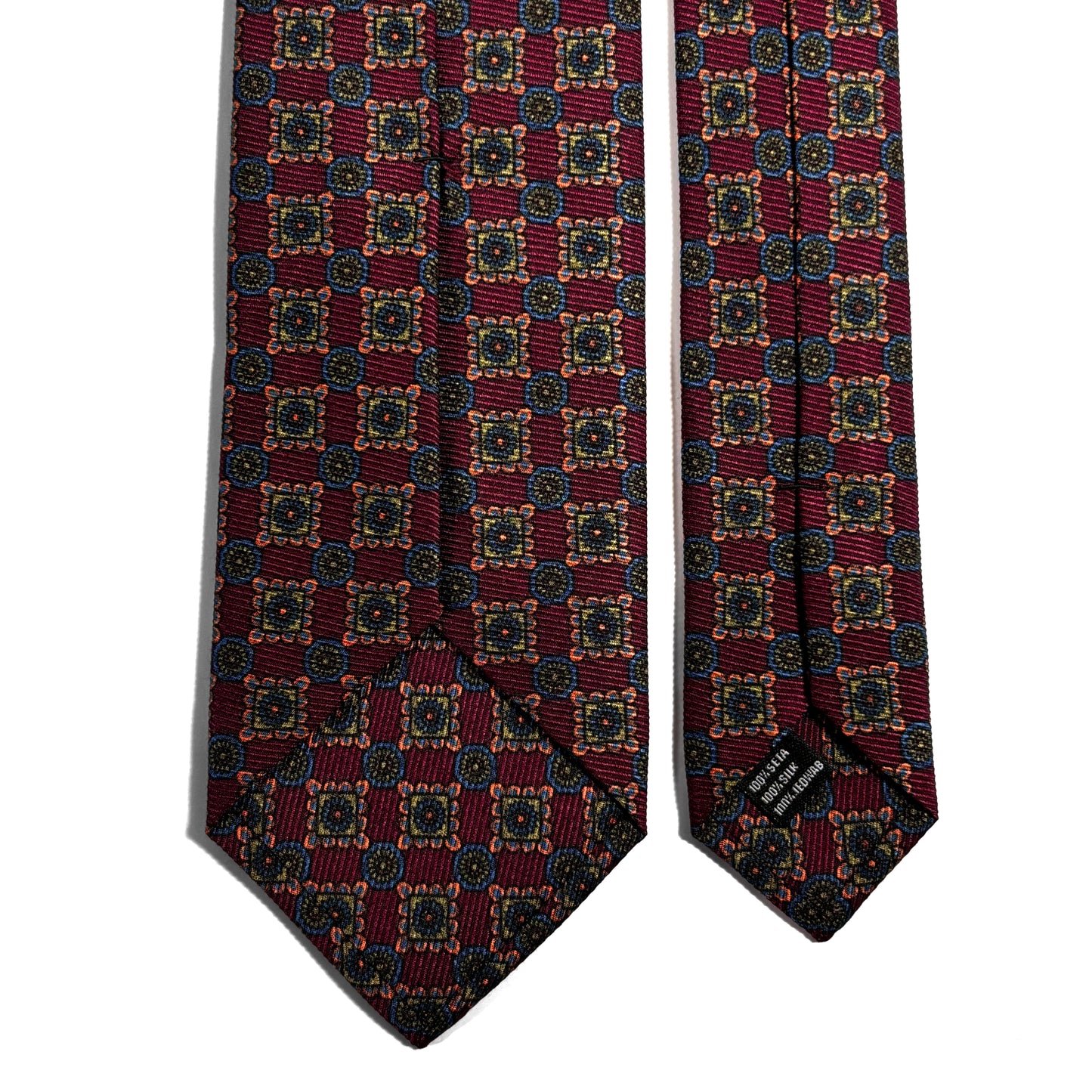 Burgundy Floral Italian Madder Silk Tie