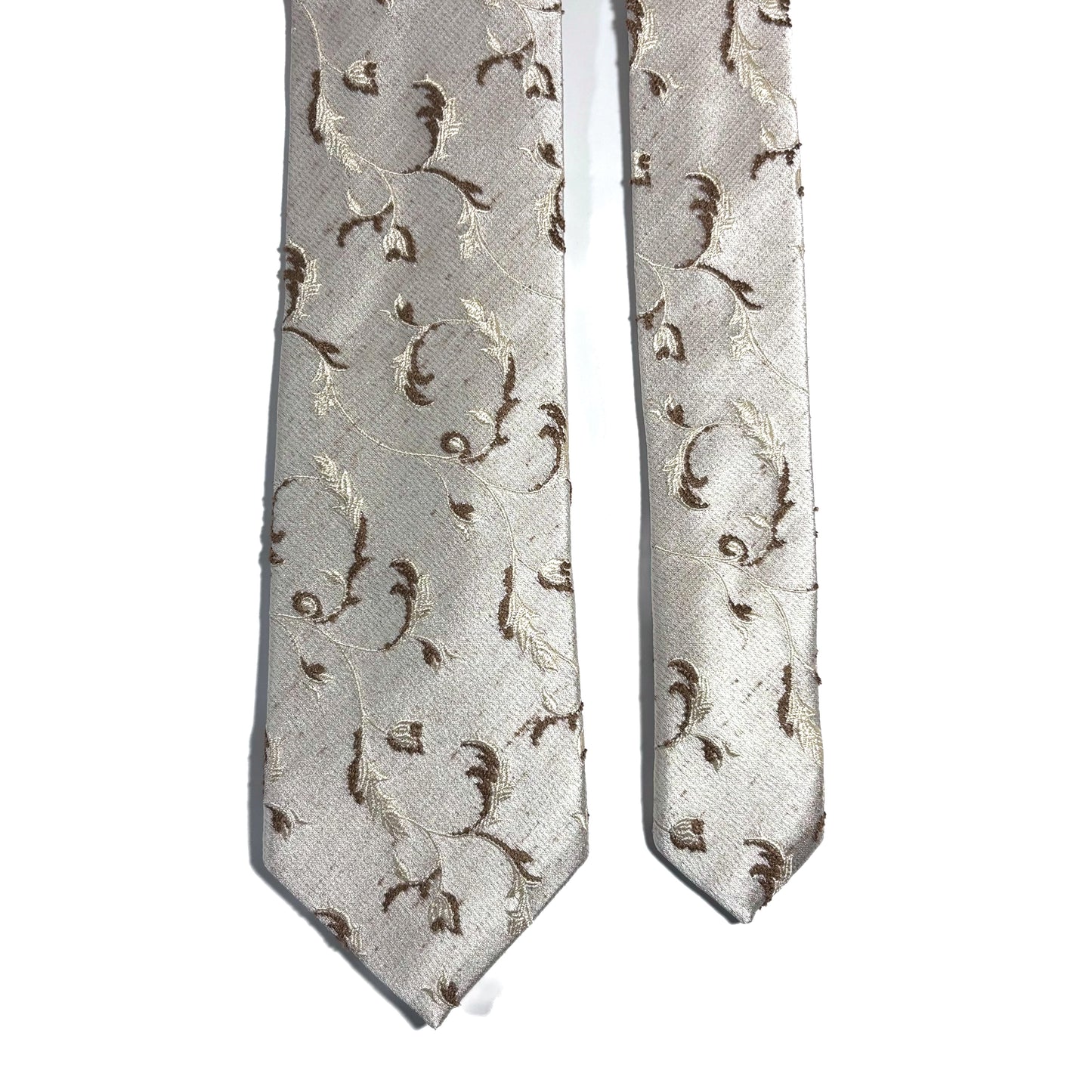 Champagne & Gold Floral Silk Jacquard Tie