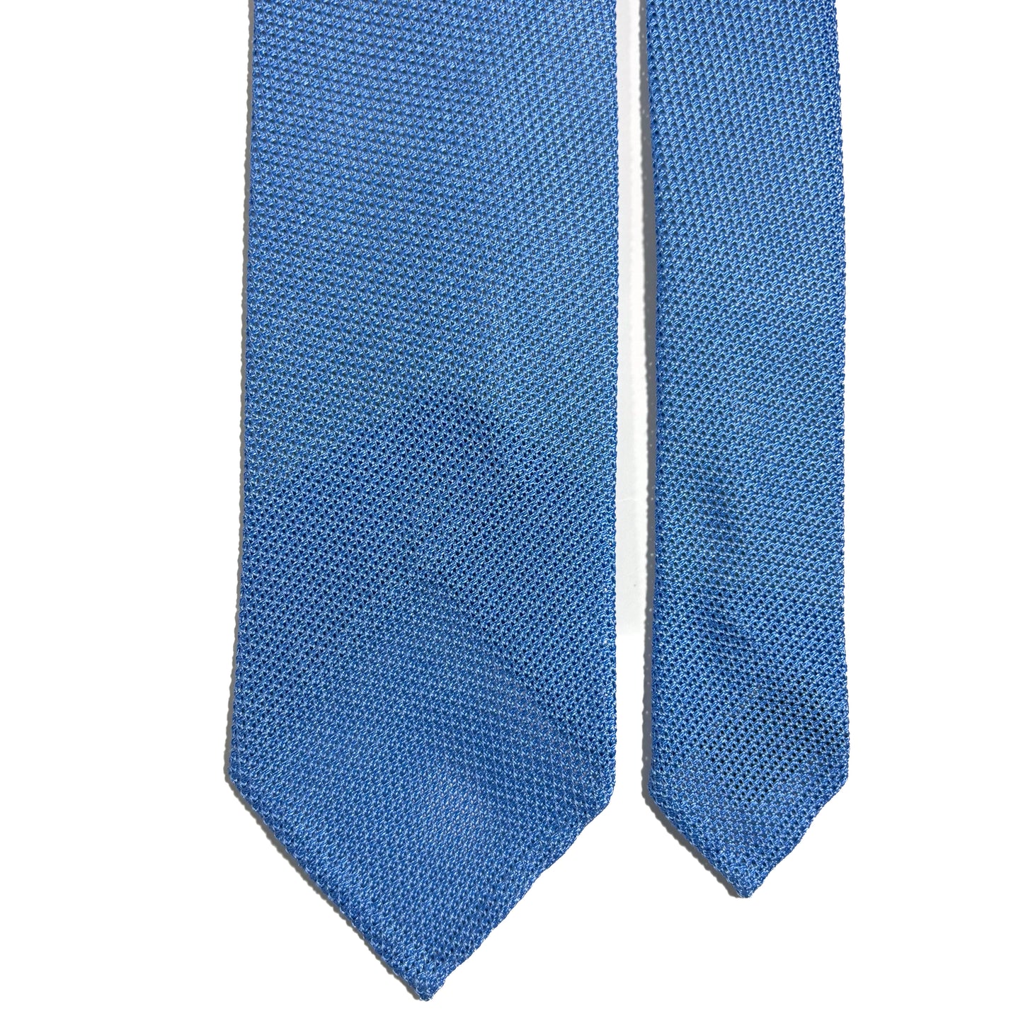 Untipped Light Blue Silk Grenadine Tie (Garza Fina)