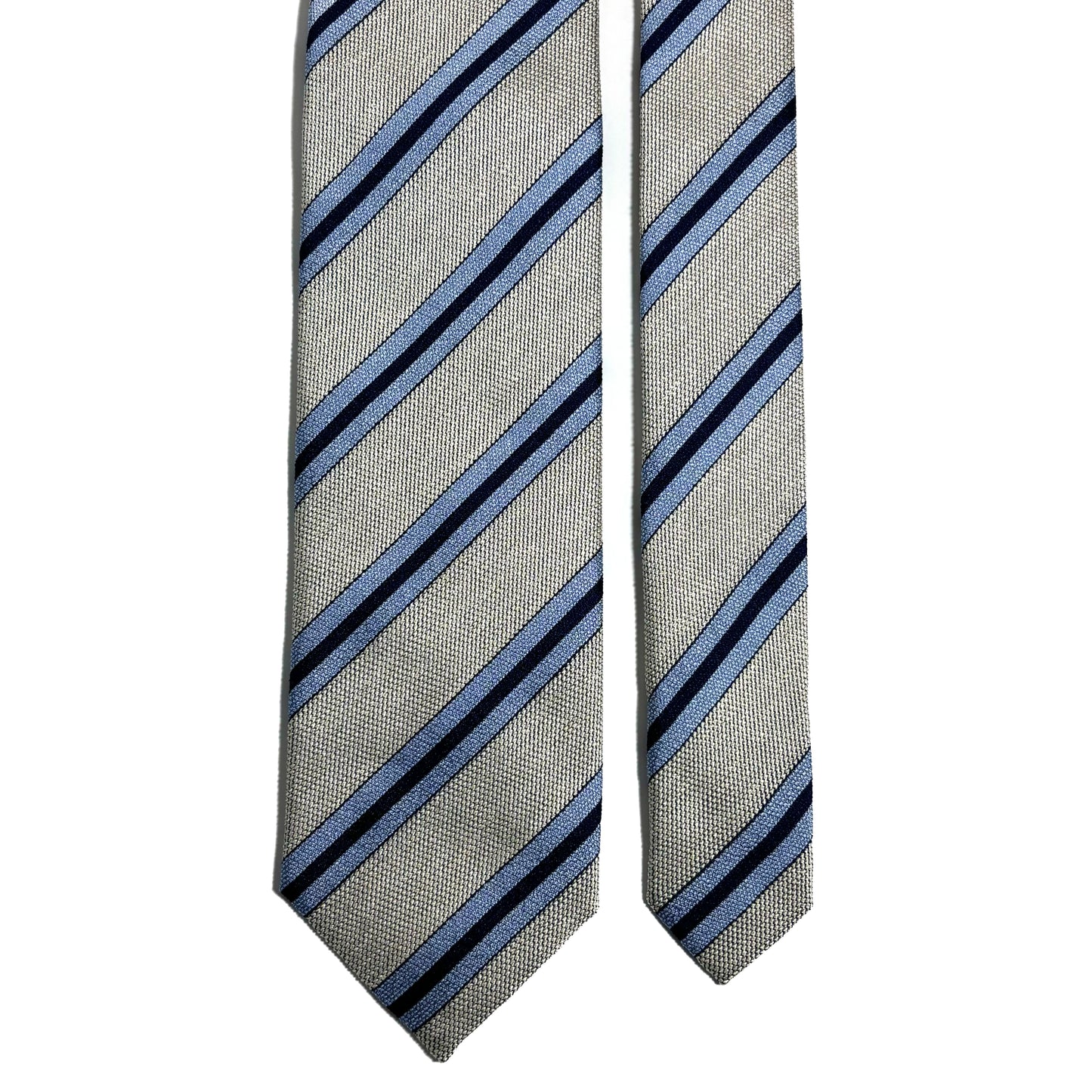 Ivory Striped Silk Jacquard Tie