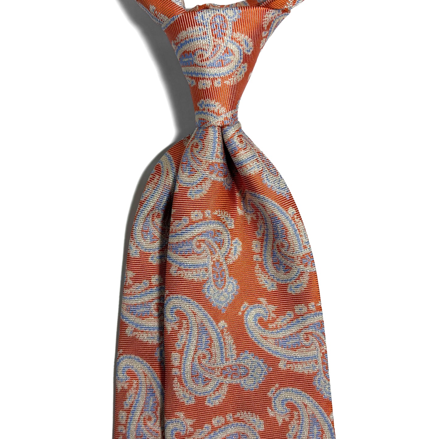 Orange Paisley Silk Jacquard Tie