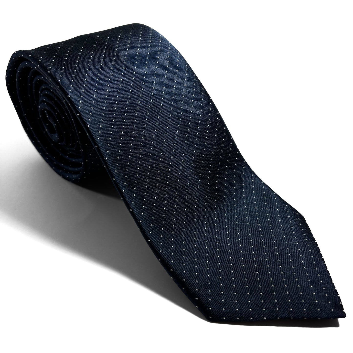 Navy Blue Polka Dot Silk Jacquard Tie