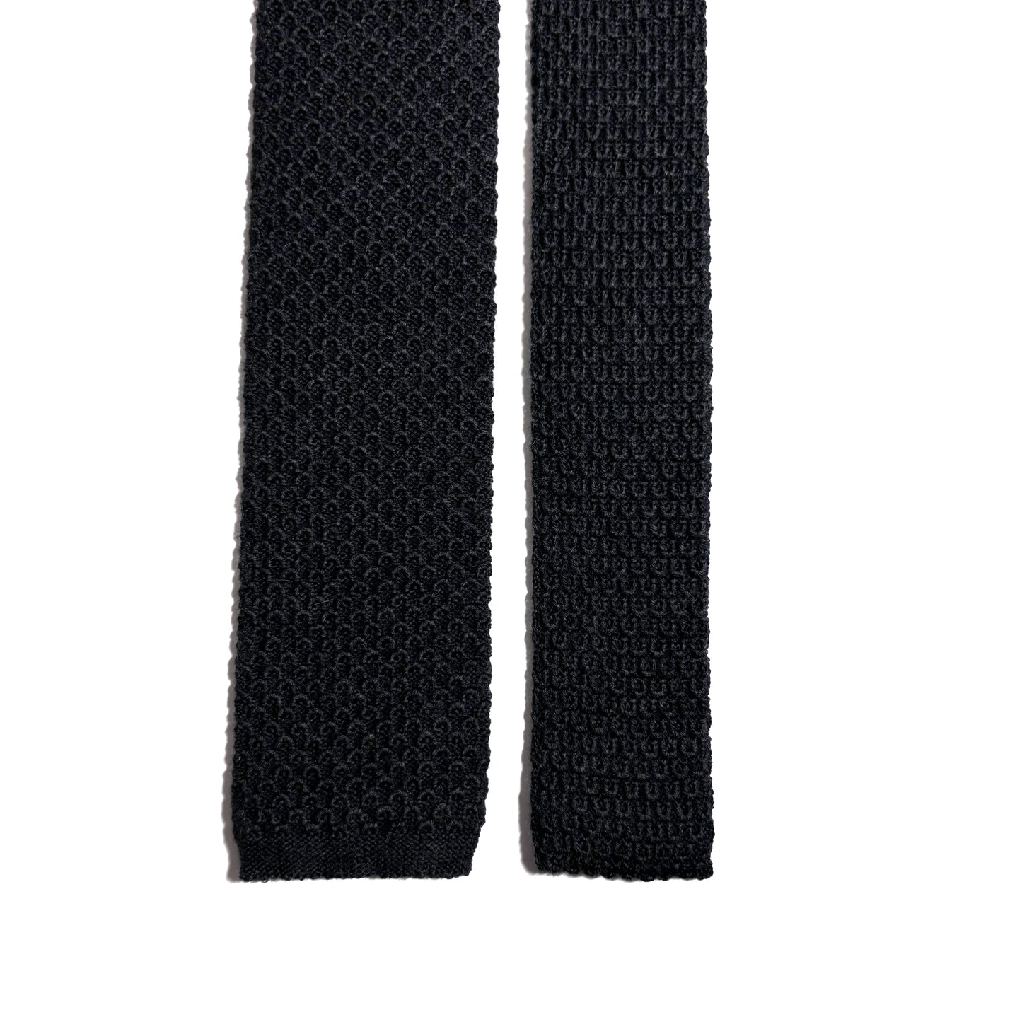 Large Knot Charcoal Gray Wool Knitted Tie