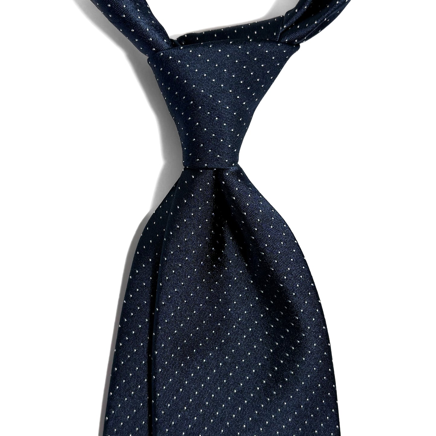 Navy Blue Polka Dot Silk Jacquard Tie