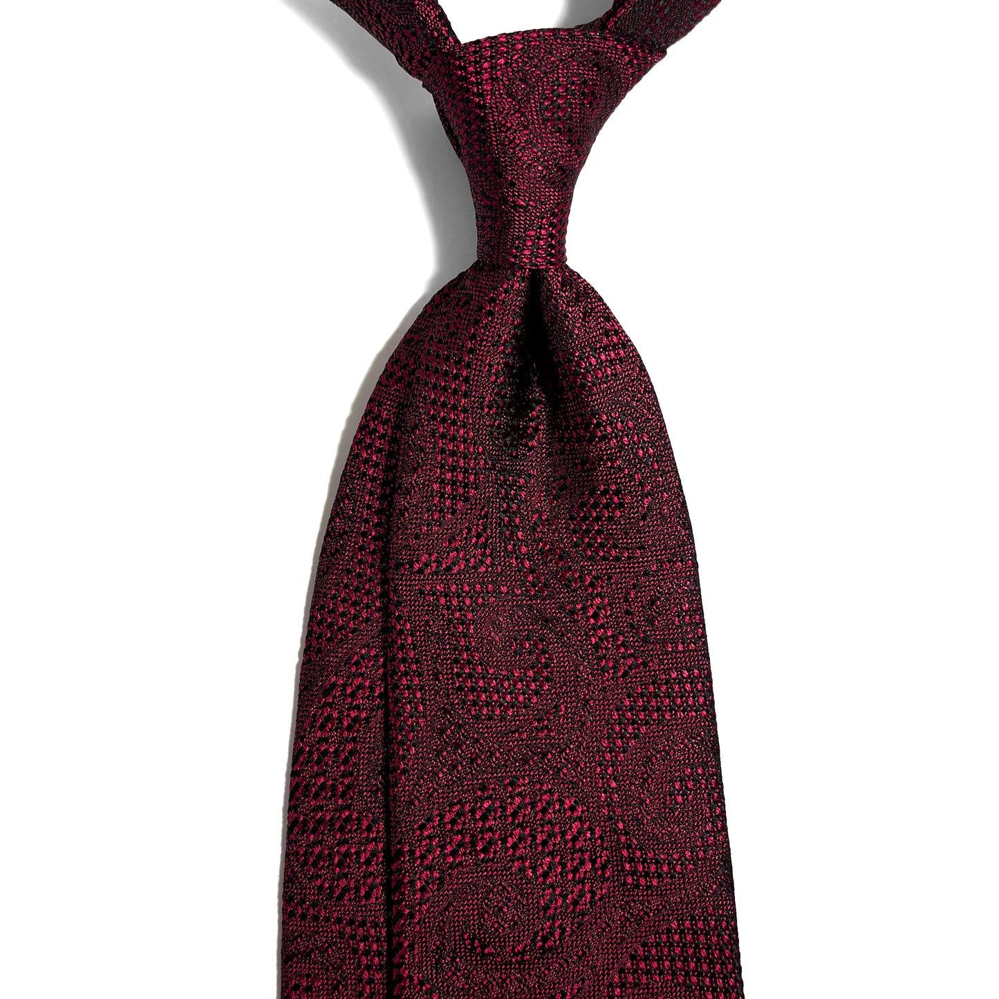 PHOENIX Red Paisley Silk Grenadine Jacquard Tie