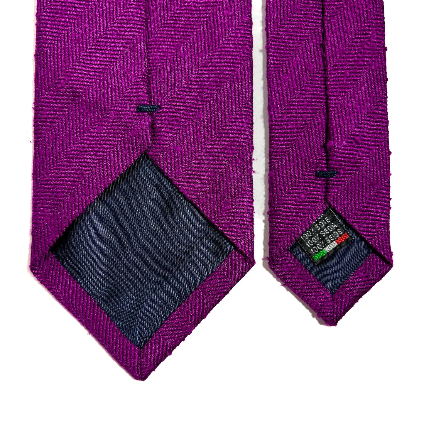 Magenta Herringbone Silk Shantung Tie