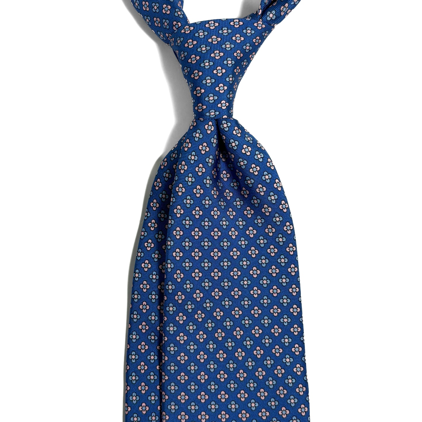 Blue Small Floral Silk Tie