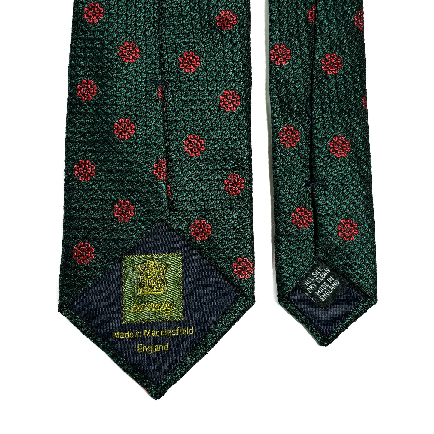 Forest Green Floral Silk Grenadine Tie (English Weave)