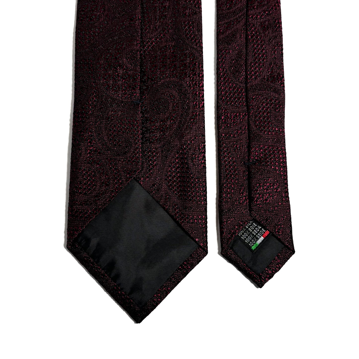 PHOENIX Burgundy Paisley Silk Grenadine Jacquard Tie