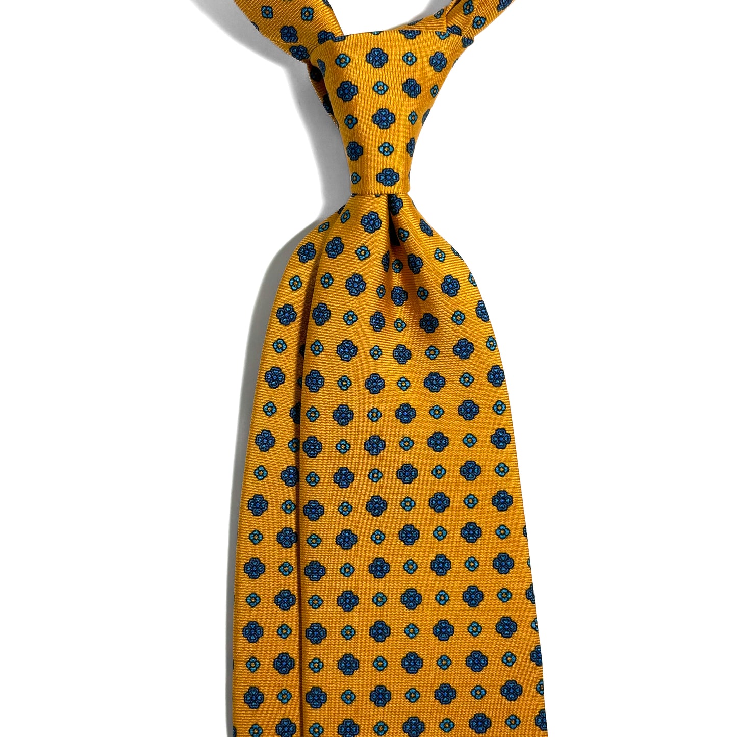 Marigold Yellow Floral Printed Silk Tie