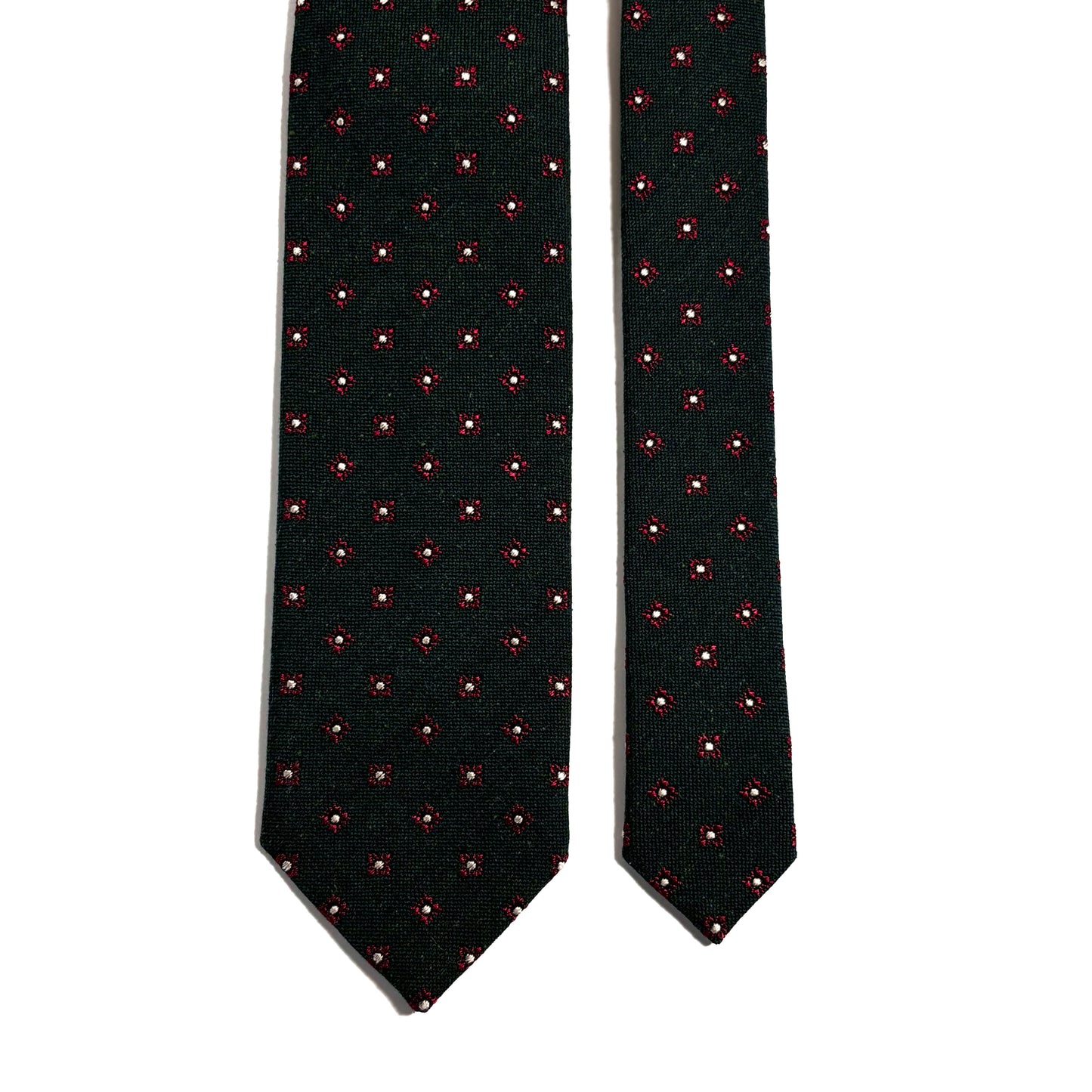 Forest Green Floral Wool/Silk Jacquard Tie