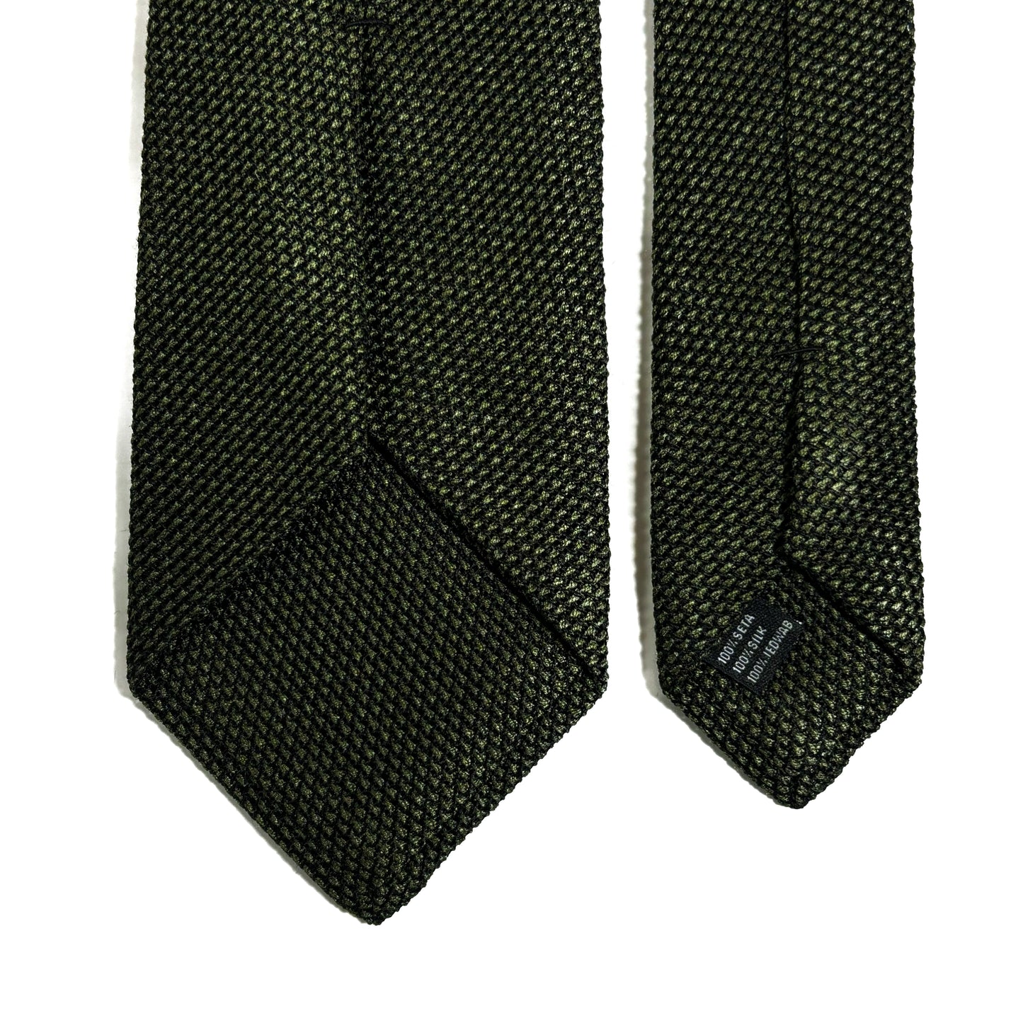 Olive Green Silk Grenadine Tie (Garza Fina)