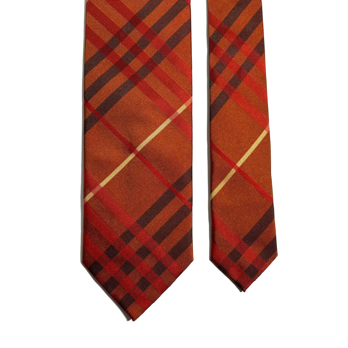 Copper Orange Tartan Silk Jacquard Tie