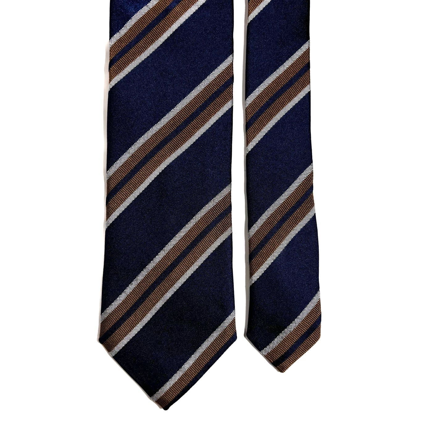 Navy Blue & Brown Regimental Stripe Tie